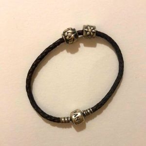 COPY - Pandora leather bracelet with charms